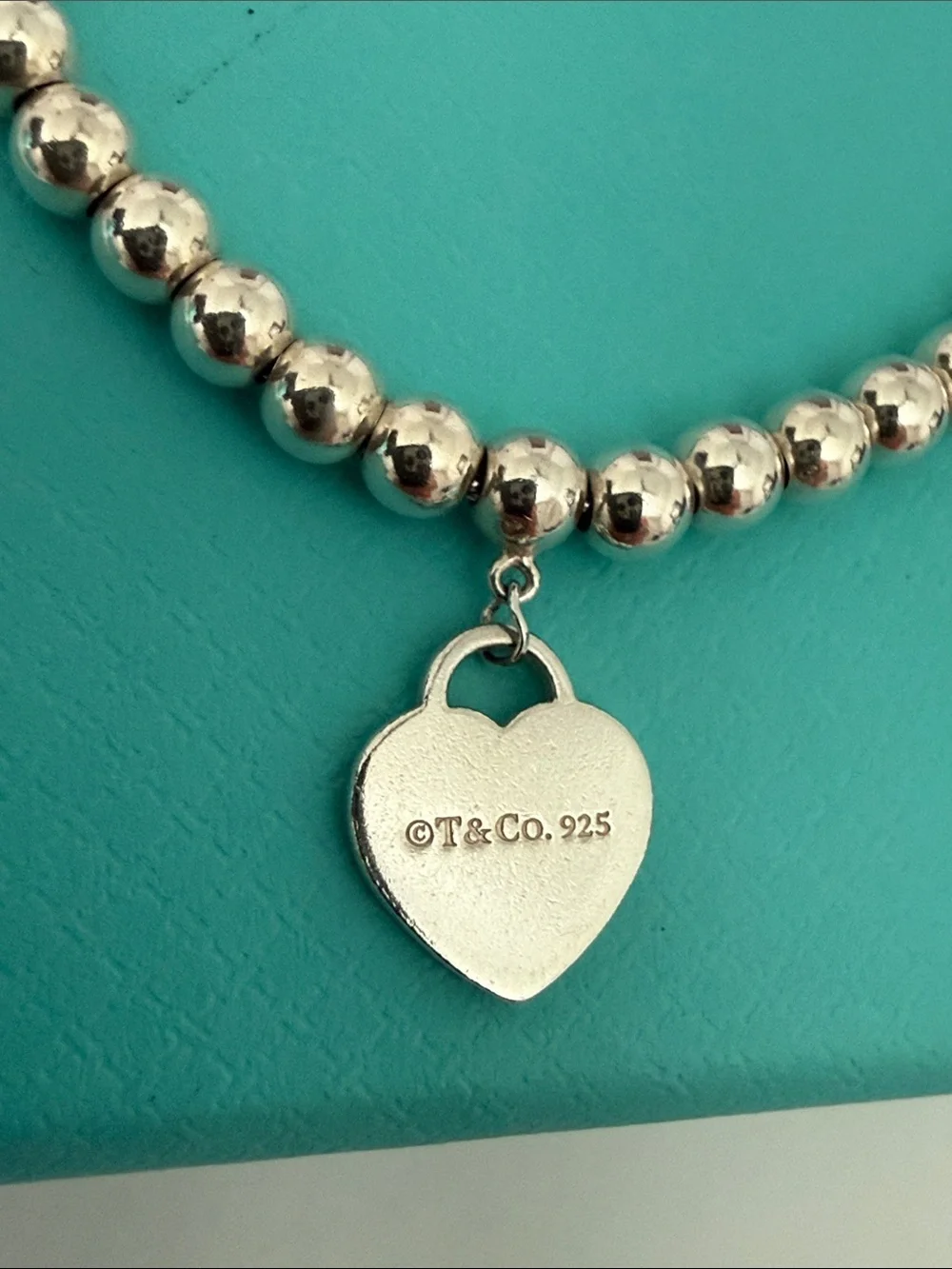 Tiffany & Co. 4mm Beaded Bracelet with PRTT Mini Heart Pen
